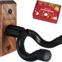 Onmiwod Guitar Wall Mount, Black Walnut Wood Guitar Hanger, U-Shaped Guitar Wall Hanger Mount, Guitar Holder Hook Stand Wall for Acoustic, Electric Guitar, Banjo, Bass, for Guitar Player Men Boy