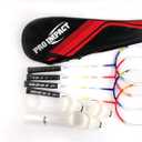 Badminton Racket Set - Lightweight Aluminum Head Rackets with Steel Shaft, Feather Shuttlecocks, Durable Carrying Case - Perfect for Outdoor Games, Adults, Kids, and Family Fun, Set of 4 Rackets & 6 Feather Shuttleocks