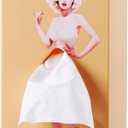 Light Beige Skirt Tissue Box Holder, Charming and Cute Tissue Box Cover Rectangle Acrylic Tissue Box, Stylish Skirt Tissue Box Holder, Decorative Tissue Cover for Bathroom Toilet Bedroom Living Room