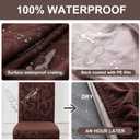 Genina Waterproof Dining Room Chair Covers Stretch Parsons Chair Slipcovers for Dining Room Kitchen Chair Protector Cover, Removable, Washable (6, Flower Pattern-Chocolate)