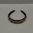 Simulated Pearl Bead Vintage Crystal Headbands for Women Fashion Rhinestone Flower Leaf Alloy Metal Charm Hairbands Hair Jewelry (black)