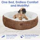AKC 25" Mason Fabric Round Dog Bed for Medium Dogs & Cats, Brown