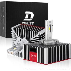 D5S LED Light Bulbs 38000LM +600% Brightness,120W High Power,6500K Cool White For 2016-18 Silverado,19-20 Chevy equinox, Plug and Play, High and Low Beam, Fog Light Bulbs, 2 Packs