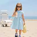 Little Bitty Strawberry Dresses Toddler Girls Cotton Sleeveless Casual Beach Summer Sundress Swing Princess Dress Size 2-6T (Blue)