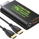LiNKFOR PS2 to HDMI Converter for Sony PlayStation 2 to HDMI Adapter with 3.5mm Headphone Audio Jack for HDTV Monitor (PS2 to HDMI Converter with 3ft HDMI Cable)