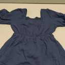 Little Girls Kids Summer Chiffon Ruffle Mini Dress Square Neck Lantern Sleeve Short Dress 6/7Y