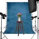5x7ft Vintage Blue Backdrop for Photography Blue Photo Backdrop Portrait Photo Studio Prop Background for Photoshoot Photo Parties Video Studio Backdrops Prop