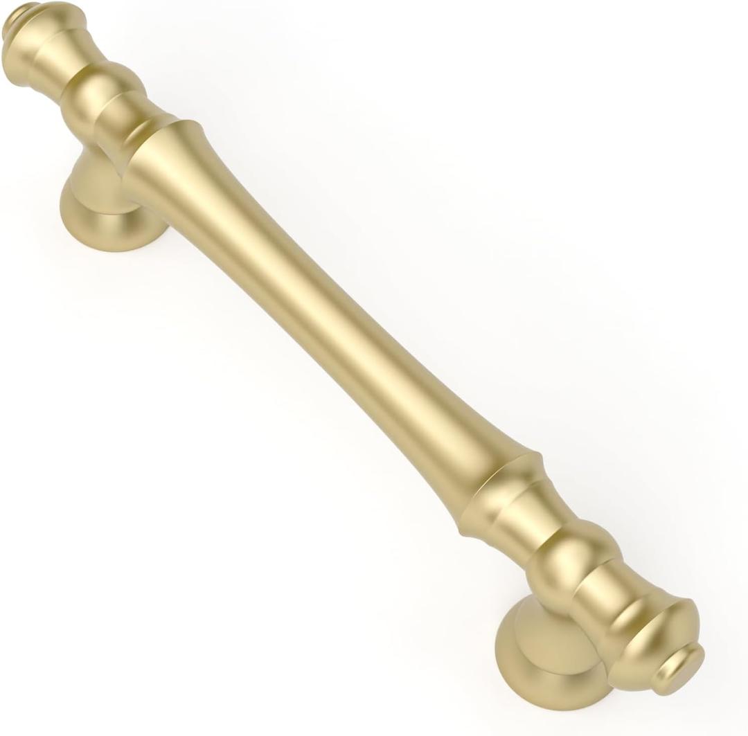 Asidrama 10 Pack 3.75 Inch(96mm) Brushed Gold Kitchen Cabinet Handles, Cabinet Pulls Kitchen Cabinet Hardware for Cupboard Drawer Pulls