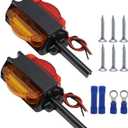 Anxingo 2PCS 4" LED Clearance Trailer Fender Lights Trailer Light Assembly Amber Front Red Back 4 Diodes Right + Left