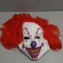 Scary Evil Killer Joker Clown Latex Mask Halloween Horror Cosplay Costume Prop (Red Hair Clown)