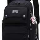 LANSHIYA Solid Color Girls Rolling Backpack with Wheels Schoolbag Elementary School Student Trolley Daypack