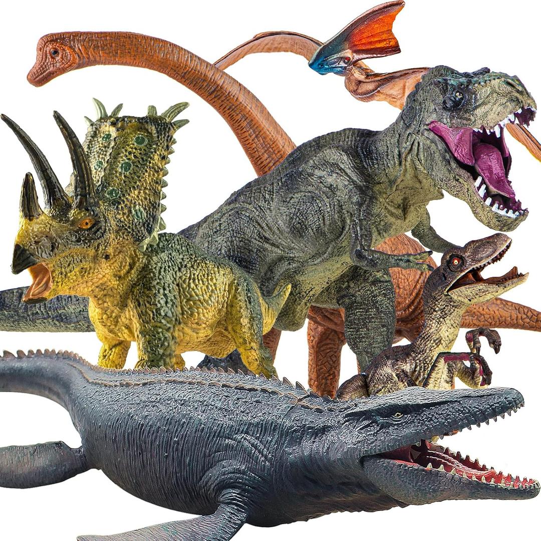 6PCS Jumbo Dinosaur Toy Set, Realistic Dinosaurs Toys for Kids - Large Dino Playset for Boys and Girls 3 4 5 6 7 Year Old Children Birthday Dinosaur Lovers