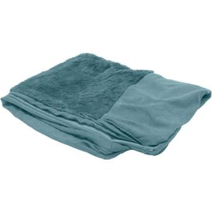 Furhaven Replacement Dog Bed Cover Plush & Suede Sofa-Style, Machine Washable - Deep Pool, Medium