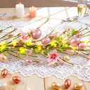 6 Ft Artificial Easter Garland Easter Pink Egg Flower Berry Garland Decorations Spring Flower Garlands with Pastel Eggs and Mixed Twigs for Fireplace Mantel Indoor Outdoor Home Party Door Wall Decor