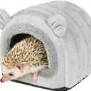 Hedgehog Bed Cave Nest Hideout, Hamster Guinea Pigs Small Animals Cage Supplies Warm House-Gray