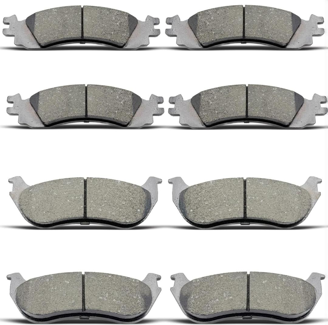 8PCS Front Rear Ceramic Brake Pads Replacement Kit Fits 2006-2010 For Ford Explore/Mercury Mountaineer,2007-2010 For Ford Explorer Sport Trac (D881 D1158)