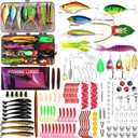 Fishing Lures - 2025 New Tackle Box with Tackle Included, Fishing Kit with VIBs, Frogs, Minnows, Soft Baits, Hooks & Weights Accessories, Freshwater Lure Kit for Bass Walleye Trout
