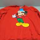 Disney family matching sweatshirt Stitch Mickey Spiderman print long sleeve winter Christmas mom dad kids loose fit red Size L