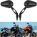 DREAMIZER Universal Motorcycle Mirrors Black M8 M10 Motorcycle Rear View Mirror w/Handlebar Mount Compatible with Honda CB250R CB1000R CBR650R Yamaha MT-03 MT-07 MT-09 MT-10 and More