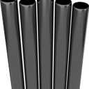 Fiesta First 5 Super Extra Wide Boba Straws Black Stainless Steel. 10.23" Long Metal Straws Reusable Fat Thick Large Jumbo for Smoothies, Bubble Tea. Dishwasher Safe Hard Drinking Straws