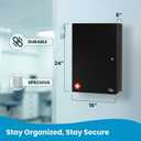Vivacomfort Large Black Double Door Narcotics Cabinet, Locking Medicine Cabinet, 24 H x 16 W x 8 D