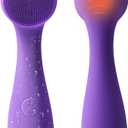 Facial Cleansing Brush, Silicone Face Scrubber Exfoliator for Men & Women, Electric Face Brush Waterproof, with 3 Speeds Adjustable for Deep Cleaning, Removing Blackhead, Facical Massaging (Purple)