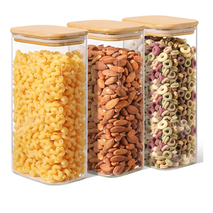 ComSaf 1.8 Qt Rectangle Glass Storage Containers with Lids, Glass Jars with Bamboo Lids, Clear Food Storage Jar, Sugar Coffee Containers, Pantry Storage Container for Pasta Rice Flour Oats Nuts Tea ComSaf 1.8 Qt Rectangle Glass Storage Containers with Lids, Glass Jars with Bamboo Lids, Clear Food Storage Jar, Sugar Coffee Containers, Pantry Storage Container for Pasta Rice Flour Oats Nuts Tea