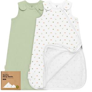 2-Pack Organic Baby Sleep Sacks, 100% Cotton - Soft & Breathable 0.5TOG Baby Wearable Blanket, Toddler Sleeping Sack 0-6 Months, Easy to Wear Transitional Swaddles for Newborns, Infants(Roarsome, S)