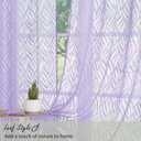Chyhomenyc Marilyn Light Purple Sheer Curtains 84 Inch Length 2 Panels Set, Light Filtering 3D Leaf Clip Jacquard Textured Voile Sheer Curtain Drapes for Bedroom Living Room, 38Wx84L Inches, 2 Panels