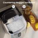 Antarctic Star Nugget Ice Makers Countertop with Auto-Cleaning, 35lbs/Day, Portable Sonic Ice Machine with Handle, Basket and Scoop for Home/Kitchen/Office/Camping(Stainless Steel Silver)