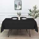 sancua Rectangle Tablecloth - 60 x 102 Inch - Stain and Wrinkle Resistant Washable Polyester Table Cloth, Decorative Fabric Table Cover for Dining Tables, Buffet Parties and Camping, Black