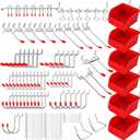 Ultimate 121-Piece Pegboard Hooks Set, Pegboard Accessories with Metal Hooks, Durable Peg Board Organizer Accessories, Pegboard Bins, Peg Board Tool Utility Hooks