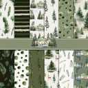 VIVIQUEN 24 Pack Christmas Tree Double-Sided Paper, 12-inches Dark Green Textured Scrapbook Paper Xmas Craft Paper Folded Flat for DIY Background Card Making Scrapbook Photo Album Decor