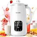 8 in 1 Nut Milk Maker Machine, 40oz Automatic Soy Milk Maker Blender, Homemade Soy Milk, Almond Milk, Oat Milk,Juice, Plant Based and Non Dairy Beverages, 12H Delay Start/Keep Warm/Self Cleaning (White)