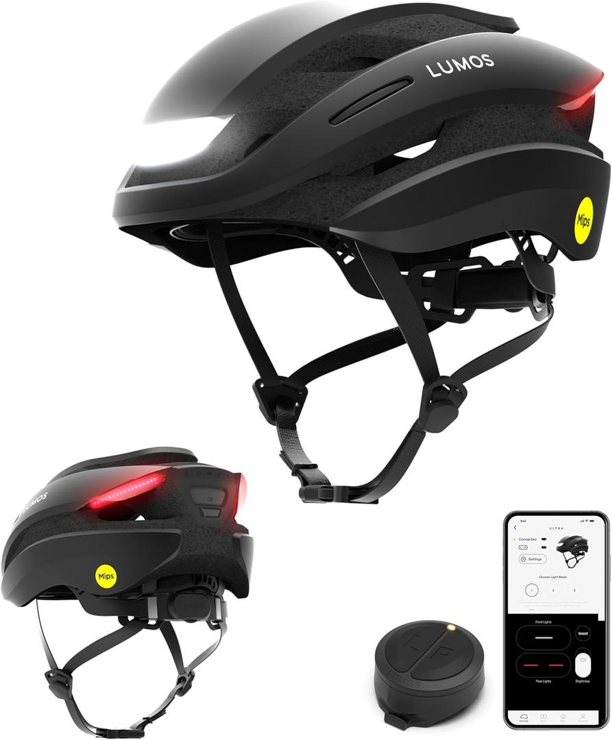 Lumos Ultra Smart Bike Helmet | Customizable Front and Back LED Lights with Turn Signals | Road Bicycle Helmets for Adults: Men, Women XL (24"-25-1/2" / 61 to 65cm)