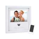 Pearhead Heart Thumbprint Photo Frame and Ink Kit, Wedding Keepsake Registry or Reception Idea, Clean-Touch Pad Included, Bridal Shower Gift, Wall Mount or Tabletop Display, 4x6 Photo, White