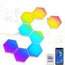 8 Pack RGB Hexagon Lights Works with   , -   Decor Creative Wall Lights Panel with Music Sync, Gaming for Wall 3Inch