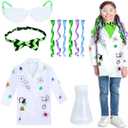 Keymall Mad Scientist Costume for Girls Mad Scientist Lab Coat Goggles Bow Tie Hair Extension for Halloween Dress Up, 
Age Range Description	Kid
