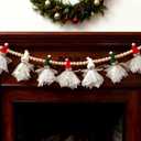 Christmas Green White Red Cute Snowman Xmas Bunting Garland Celebration Hanging Decorations for Holiday Christmas Party Supplies Home Fireplace Wall Window Decor (Green White Red Cute Snowman)