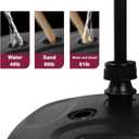 Square Plastic Water Base Stand for Feather Flag Pole Heavy Duty Fillable Base with Water or Sand, Outdoor Flagpole Support for Advertising, Events, Trade Shows (Universal Fit) (Black)