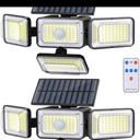 Solar Lights Outdoor Waterproof, Motion Sensor & Flood Outdoor Lights with Remote Control, 4 Adjustable Modes, 3000LM & 218 LED, High-Energy-Density Solar Panel-Monocrystalline Technology, 2 Pack