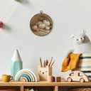 TLESKE Vintage Fall Pumpkins Round Wall Art Decor Framed 10x10, Autumn Rustic Farmhouse Canvas Wall Art Prints Artwork, Thanksgiving White Pumpkins Wall Hanging Room Door Decor for Living Room Bedroom