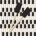 200 Pack 1 inch Foam Brush Bulk Foam Paint Brush Sponge Paint Brush with Wood Handle for Acrylics, Stains, Varnishes, Crafts