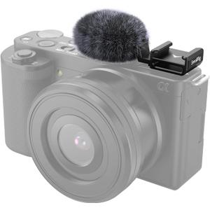 SmallRig Cold Shoe Adapter with Wind Muff Windshield for Sony ZV-1F / ZV-E10 / ZV-1 / ZV-E1 / ZV-1 II, Wind Furry for Light Microphone Attachment - 3526 (Black)