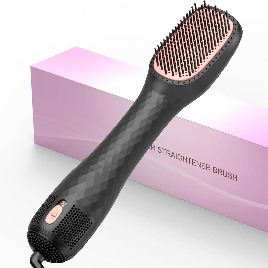 3-in-1 Hair Dryer Brush, Professional 1200W Ionic Blow Dryer Brush with Ceramic & Tourmaline Technology, 3 Heat/2 Speed Settings One Step Hair Dryer & Styler for All Hair Types (Black)