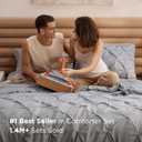Bedsure King Size Comforter Set - Bedding Sets King 7 Pieces, Pintuck Bed in a Bag Grey Bed Set with Comforter, Sheets, Pillowcases & Shams