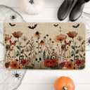 2 x Artoid Mode Cat Jack-O'-Lantern Pumpkin Halloween Doormat, Low-Profile Switch Rug Door Home Decor Mat Floor Mat for Indoor Outdoor 17x29 Inch (Beige)