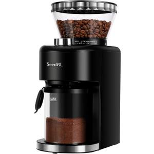 Secura Brands Conical Burr Coffee Grinder Electric Espresso Coffee Grinder with 35 Ajustable Precise Grind Settings for 2-12 Cup 8.8 Ounce Coffee Bean Storage