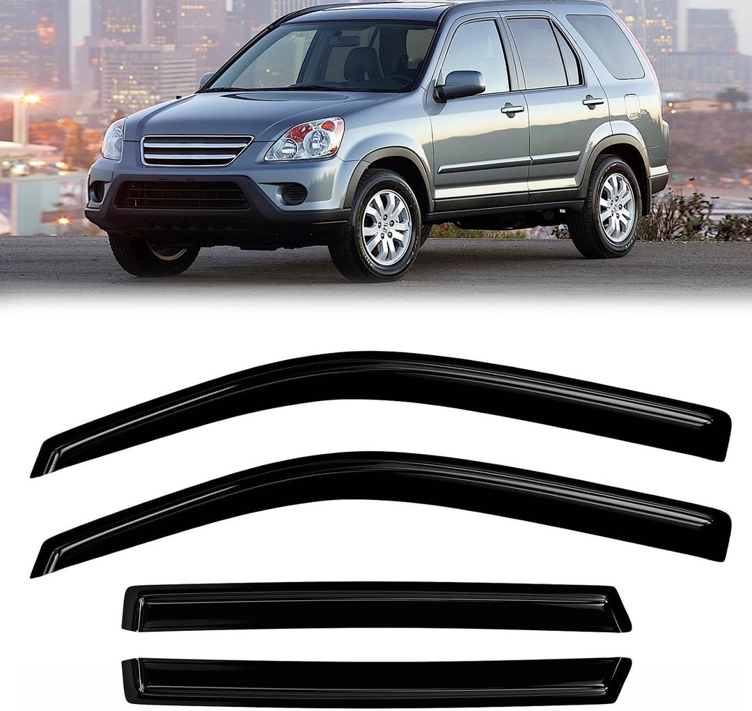 Window Rain Guards Compatible with 2007-2011 Honda CRV 2008 2009 2010 CR-V 4PCs Side Wind Deflectors