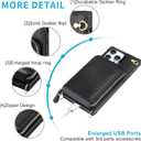 JAKPAK for iPhone 16 Pro Max Case with Card Holder Phone Wallet Case Zipper Leather Cover with Crossbody Lanyard Cell Pocket RFID Blocking Handbag Purse for iPhone 16 Pro Max Case 6.9inch Black
